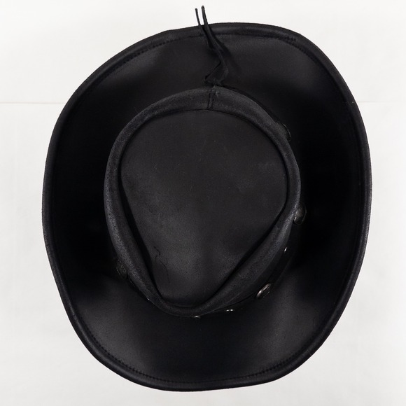 Minnetonka Buffalo Nickel Outback Cowboy Hat Size Medium Black Suede Leather - Picture 5 of 8